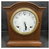 Eight Day wooden Cased Mantle Clock.