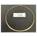 14K Italy Gold Omega Choker Necklace.