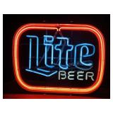 Miller Lite Beer Advertising Neon Lighted Sign.