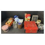 Vintage Tin Coin Banks, Novelty Coin Banks.