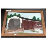 Framed Reverse On Glass Painting.