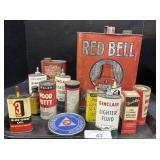 Large Lot Of Advertising Oil Cans.