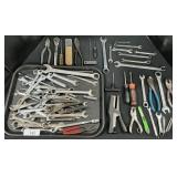 Combination Wrenches, Screwdrivers, Pliers.