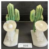 Marble Folk Art Bookends.