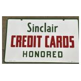 Sinclair 'Credit Cards Honored' Sign.