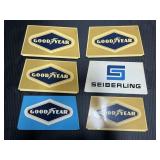 6 Goodyear & Seiberling Advert Tire Display Signs.