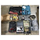 Makita Drill, Craftsman Saw, AmPro Air Hammer.