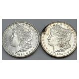 High Grade 90% Silver 1896 & 1904-O Morgan $1.