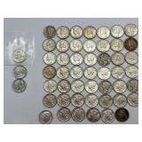 47 90% Silver Mercury & 1 Roosevelt Dimes.