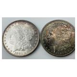 2 High Grade 90% Silver 1880-S Morgan $1.
