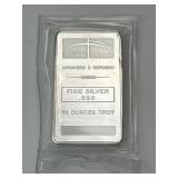 NTR Metals 10 Troy Oz .999 Fine Silver Bar.