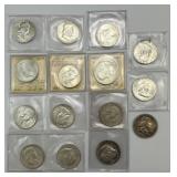 15 90% Silver 1948-1955 Franklin Halves.