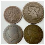 U.S. Half Cents & Large 1842 Penny.