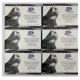 2 2006 & 4 2007 Quarter Silver Proof Sets.