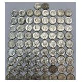 74 90% Silver 1939-1945 Mercury Dimes.