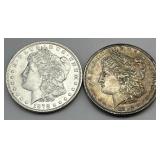 High Grade 90% Silver 1878 & 1882-S Morgan $1.