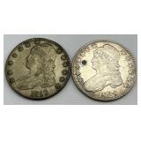 90% Sliver 1828 & 1813 Capped Bust Halves.