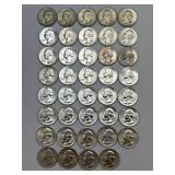 39 90% Silver 1934-1961 Washington Quarters.