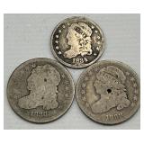 90% Silver 1832-1836 Capped Bust Dimes & Half Dime