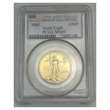 1/2 Oz Fine Gold PCGS Slab Gold Eagle $25 Coin.