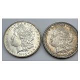 High Grade 90% Silver 1883-O & 1888 Morgan $1.