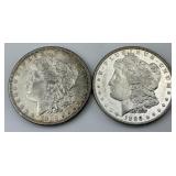High Grade 90% Silver 1882-S & 1886 Morgan $1.