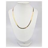 14K Gold Herringbone Chain Necklace.