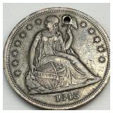 90% Silver 1843 Seated Liberty $1.