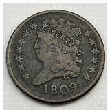 1809 Classic Head Half Cent Coin.