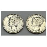 90% Silver 1938 & 1941 Mercury Dimes.