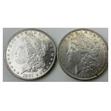 High Grade 90% Silver 1881-S & 1890 Morgan $1.