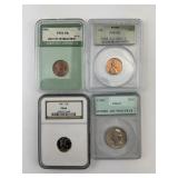 4 PCGS, NGC & NTC Graded Slab Coins.