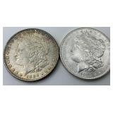 High Grade 90% Silver 1886 & 1888 Morgan $1.