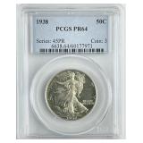90% Silver PCGS Slab 1938 Walking Liberty Half.