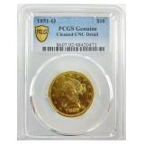 90% Gold PCGS Slab 1851-O Liberty Head Coin.