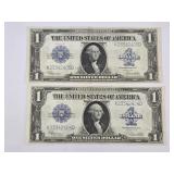 2-1923 Washington $1 Horse Blanket Notes.