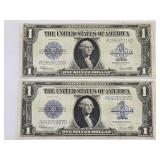 2-1923 Washington $1 Horse Blanket Notes.