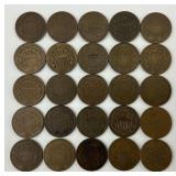 25 U.S. Two Cent Coins.