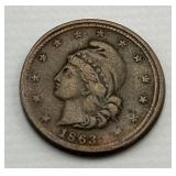 1863 Civil War Not One Cent Token.