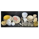 Fenton Glass Vase, Milk Glass, Plates.