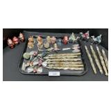 Glass Christmas Ornaments & Pinecone Snowmen.