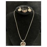 10K Gold & Sterling Silver Jewelry Set.