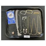 Costume Jewelry, Gold Plated Pin, Avon, Necklaces.