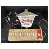 Reading & Michelob Beer Adv Light Signs.