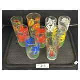 Vintage Floral Glasses, Peanut Butter Glasses.