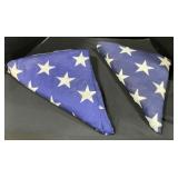 2 Folded American Flags.