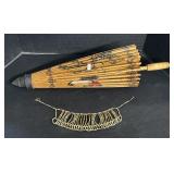 Japanese Umbrella & Beaded Necklace.