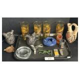 Native American Pottery, Art Glass, Lighters.