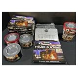 4 Sterno Folding Stoves, & 5 Sterno Cooking Fuel.