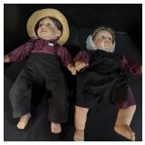Pair Of Collectable Amish Style Dolls.